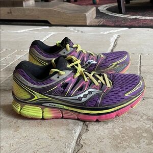 Saucony Women's Purple and Yellow Athletic Shoes